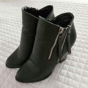 Black booties, size 8